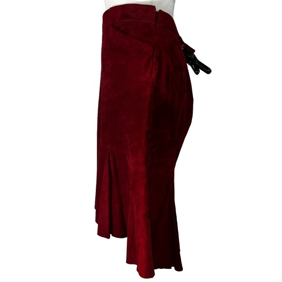Beautiful! THE WRIGHTS Soft Suede Leather Skirt Size 4 - Picture 3 of 12